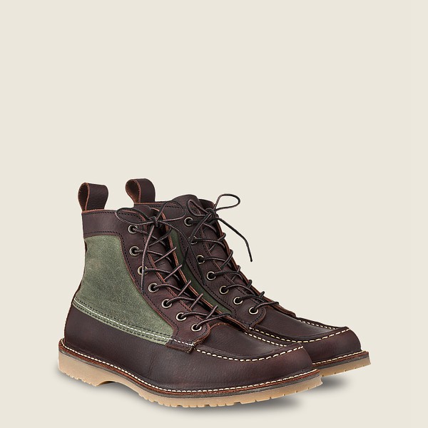 Heritage Støvler Herre - Red Wing Weekender Lærred Moc - 6-Inch Oil-Slick Læder - Mørkebrune - AWEFY